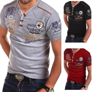 été hommes t-shirt col henry solide décontracté silm fit manches courtes streetwear tee 4xl t-shirt débardeur diamant approvisionnement compression c288s