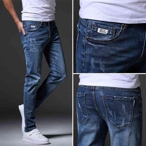 Pantalones vaqueros de verano para hombre, diseños de pantalones pitillo ajustados coreanos, nueva tendencia 2022, pantalones casuales para hombre Y2204152133