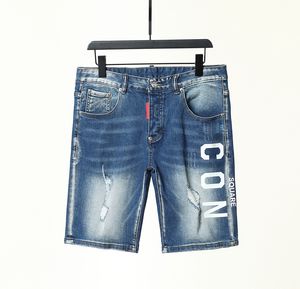 Été Hommes Court Jeans Broderie Déchiré Mode Casual Hip Hop Streetwear Hommes Denim Shorts Pantalon