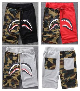 Été hommes shorts femmes vêtements de sport pantalons de plage Jogger survêtement causel oiseau noir rouge Hip Hop hommes requin bouche patchwork pantalon