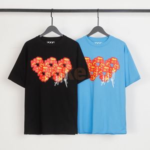Camiseta para hombres de verano Diseñador de camiseta para mujer Impresión de cuello redondo Camiseta de lujo en blanco y negro Camiseta de mezclilla suelta de mezclilla lágrimas Lágrimas