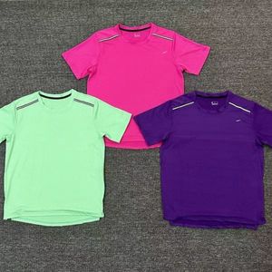 Verano para hombre camiseta técnica verde rosa púrpura hielo seda camiseta de manga corta deportes fitness baloncesto secado rápido mujer camisa correr fútbol entrenamiento jogger chándal