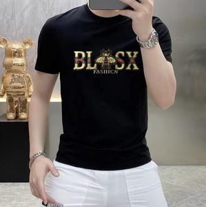 Été nouveau prix de vente entier T-shirts à la mode masculine 3D Bee Drill Force décontractée mâle Slim Fit Black Round Round Pluz taille des manches courtes