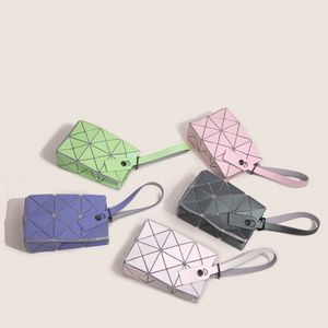 Mini sac à main pliable et épissage pour femmes, sac à main à grille de diamant à géométrie fantôme d'été, à la mode et minimaliste