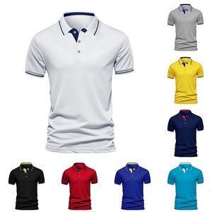 Été couleur Pure POLO hommes mode sport Style T-shirt à manches courtes hommes chemise Spot 240227
