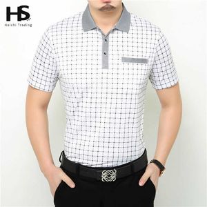 T-shirt à carreaux à manches courtes d'été avec paquet Casual Men Business Dress Cotton - Plus Size 2231 210629