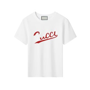 T-shirt d'été à manches courtes pour garçons et filles, vêtements en pur coton, lettres d'été, manches mi-longues, hauts pour enfants, vêtements de mode CYD23102108