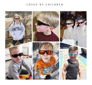 SUMMER Gel de silice lunettes de soleil polarisées pour enfants Sports de plein air Vélo lunettes de soleil pour garçons et filles 22 couleurs