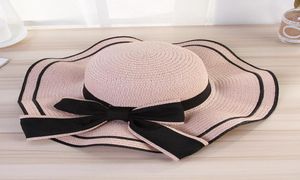 Chapeau de paille d'été Femmes Big Wide Brim Beach Hat Panama Ladies Cap en plein air Visor Soleil Femme Caps d'été Chapeu Feminino 20102301333