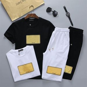 Traje de verano camiseta Gold Signature Seal ocio hombres pantalones cortos de manga corta 243G