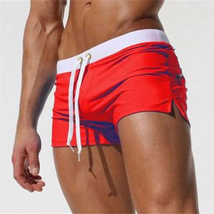 Summer Swimwear Men de maillot de bain Maillot de Bain Boy Suisse Boxer Shorts Trunks Swimming Surf Banadores Mayo Sungas 240412