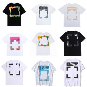 Camiseta de verano Diseñadores de camisetas Camisetas sueltas Tops Hombre Casual Ropa de lujo Ropa de calle Pantalones cortos Manga Polos Camisetas S-x Offs Blanco para hombre V7i