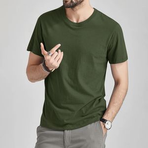 T-shirts d'été hommes hommes T-shirts coton court t-shirt femmes plaine solide t-shirts haut femme armée vert t-shirt hommes col rond 5XL 240307