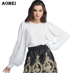 Verano blanco M L XXL chifón mujer blusa otoño moda Blusas femenina Oficina Casual ropa de trabajo Tops Renda camisas ropa 210416