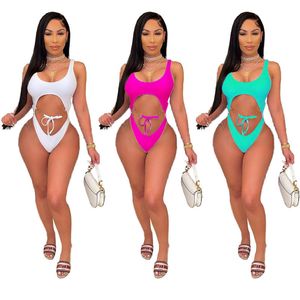 Verano Mujer Bikinis traje de baño talla grande S-2XL Traje de baño Trajes de baño sexy de una pieza Trajes de baño de una pieza Traje de baño de color sólido Ropa de playa para dama DHL SHIP 4643''gg''FUAZ