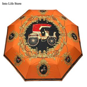 Soleil UV Pliant Parapluies Automatiques Pluie Femmes Parasols Plage Dames Coupe-Vent Parapluies Idées Cadeaux UPF50 +