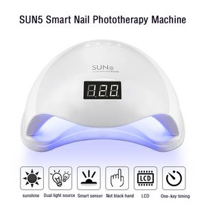 SUN5 48W Secador de uñas UV LED para lámpara de uñas Esmalte de gel de curado Secado rápido con sensor automático Herramienta de salón de manicura