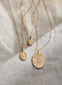 Collier Sunbeam Sunshine Jewelry Handmade 14k Gold Remplies Pendants Choker Collier Kolye Boho pour les chaînes pour femmes1918644