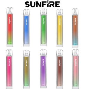 Sunfire Crystal 600 Puffs Disposable Vape Pen Electronic Cigarette Mesh Coil 2ml 700 Puff Vaper non rechargeable 6 saveurs Dispositif Bar E CIGS Vaporizers 0% 2% 3% 5% Portable