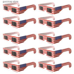 Lunettes de soleil 10/20/50 / Pcs lunettes d'éclipse solaire annulaires pour une visualisation sûre résistant aux UV imprimés neutres transparents lunettes d'observation de la lumière directe du soleil Y240318