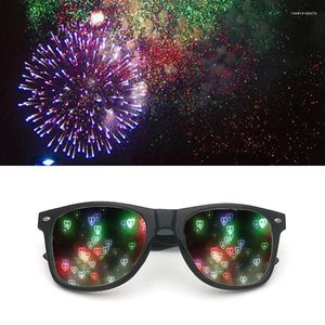 Lunettes de soleil 2023 Raves à prisme 3D pour feux d'artifice, spectacles laser, lunettes à grille arc-en-ciel