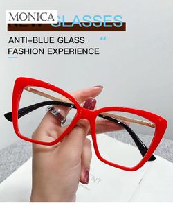 Gafas de sol 2023, gafas de luz azul, montura de gafas ópticas de diseñador de ojo de gato para mujer, se puede combinar con miopía