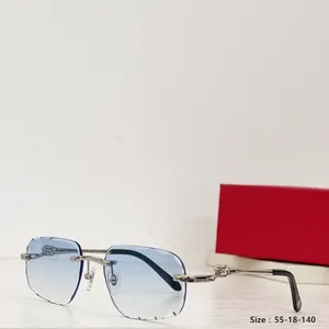 Lunettes de soleil 2024 Brands de mode sans cadre Leopard Leopard Cadre métallique électroplate artisanat exquis et élégants lunettes