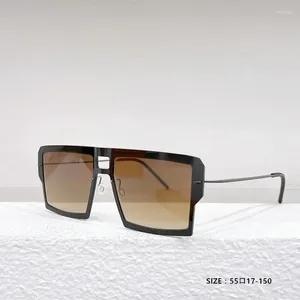 Lunettes de soleil 2024 Fashion Super Large Square Flat Top Brand Design Unisexe Frame Gradient UV400