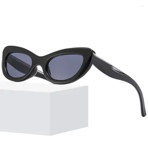 Lunettes de soleil 2024 personnalité rétro œil de chat lunettes de soleil polyvalentes Style minimaliste spectacle de marche tir de rue femme