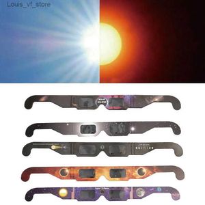Gafas de sol 5 piezas de papel aleatorio para proteger los ojos de los rayos seguros para ver gafas de observación Las gafas con energía solar son muy adecuadas para niños H240316U2RR