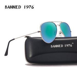 Lunettes de soleil BANNED 1976 Classic HD Polarized Metal Frame Aviation Lunettes de soleil Designer Femmes Hommes Feminin Marque Vintage Lunettes 230506