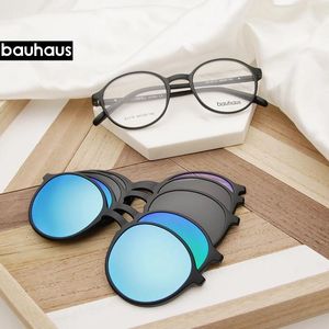 Gafas de sol Bauhaus marca clásica Clip en gafas de sol hombres mujeres imán gafas marcos Ultem gafas ópticas marco