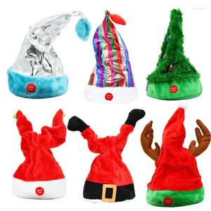 Lunettes de soleil créatives, balançoire électrique, chapeau de noël, musique, casquette de danse, cadeau pour enfants/adultes, décorations de fête de noël