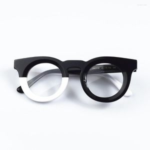 Lunettes de soleil Evove Noir-Blanc Mode Lunettes Lunettes Cadre Hommes Femmes Steampunk Lecture Lunettes Lunettes Acétate Marque Épaisse Rim