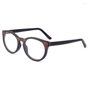 Gafas de sol Evove, gafas de lectura de madera, montura ovalada para hombre, gafas ópticas Retro de madera para prescripción, miopía, Anti azul
