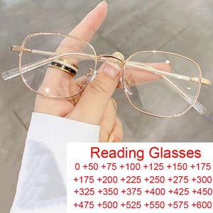 Lunettes de soleil Fashion Square Anti Blue Light Lunettes de lecture Femmes 2023 Designer de luxe Optique Spectacle Fini Hyperopia Lunettes 2 3.5