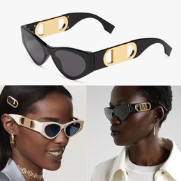 Gafas de sol para mujer de calidad de lujo FF 40049 placa de acetato gafas de sol de diseño chapado en oro diseño hueco hombres cr7 gafas marco de fotos digital