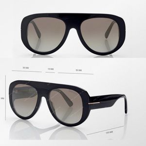 Lunettes de soleil pour femmes Luxury Quality Designer Tom Des lunettes de soleil FT1078 Black Sport Assiette épais