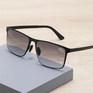 Lunettes de soleil Cadres 1PC Automatique Progressif Multifocal Noir Lunettes de lecture Teinte Gris Soleil