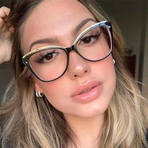 Sunglasses Frames 48168 Square Plastic Titanium Anti-blue Light Glasses Frames Ultralight Cat Eye Men Women Optical Fashion Computer EyeGlasses T2201114