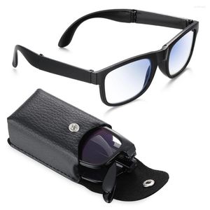 Monturas de gafas de sol, gafas presbiópicas con luz azul, lectura plegable portátil con estuche, dioptría 1,0-4,0, soporte para el cuidado de la visión.