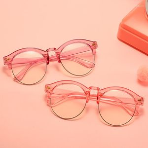 Monturas de gafas de sol con luz azul para niños y niñas, montura óptica transparente, antideslumbrante, prescripción por ordenador