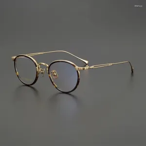 Lunettes De soleil montures lunettes pour hommes rond japon pur titane E-046 femmes tendance optique Oculos De Grau Feminino