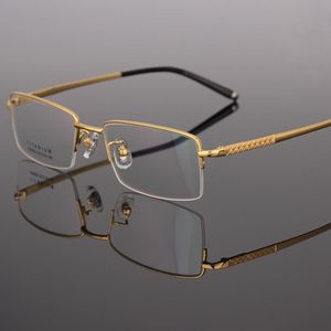 Gafas de sol marcos Fashion Business Geats para hombres Half Rim Titanium Gafas Marco sin la receta LB-8983