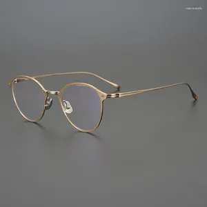 Lunettes de soleil Frames Janpanese Brand Eyeglassess Retro Round Men Eyewear Titanium Lunes Femme Femmes Léger Optical Lens Myopie Presbyopie