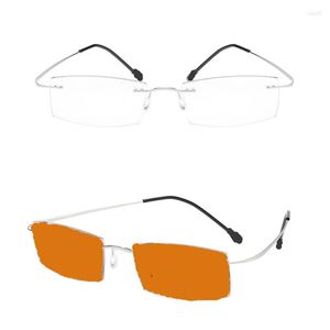 Lunettes de soleil Cadres Hommes Lunettes Pochromiques Sans Monture Marron Myopie Femmes Ready Made Prescription Gafas Lunettes Sensibles Lentilles De Transition