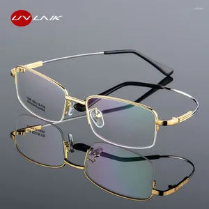 Lunettes de soleil Frames Lunes Business Men's Cadre Métal Mémoire masculine Square Eyeglass For Man Myopia Eyewear Full Rim Fashion