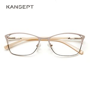 Sunglasses Frames Metal Women Cat Eye Optical Glasses Frame Clear Beautiful Fashion Transparent Grade Armacao De Eyeglasses For WomenTWM7554C1 230417