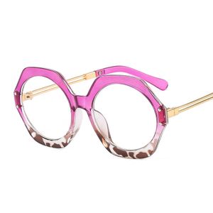 Marcos de sol de gafas de gran tamaño de diseño redondo de lentejuelas para mujeres Vasos nuevos de metal Clear Gafas Transparentes Spectáculos T2201114