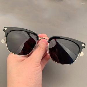 Lunettes de soleil de haute qualité pour hommes et femmes classiques demi-monture anti-rayonnement noir mode lunettes anti-lumière bleue
